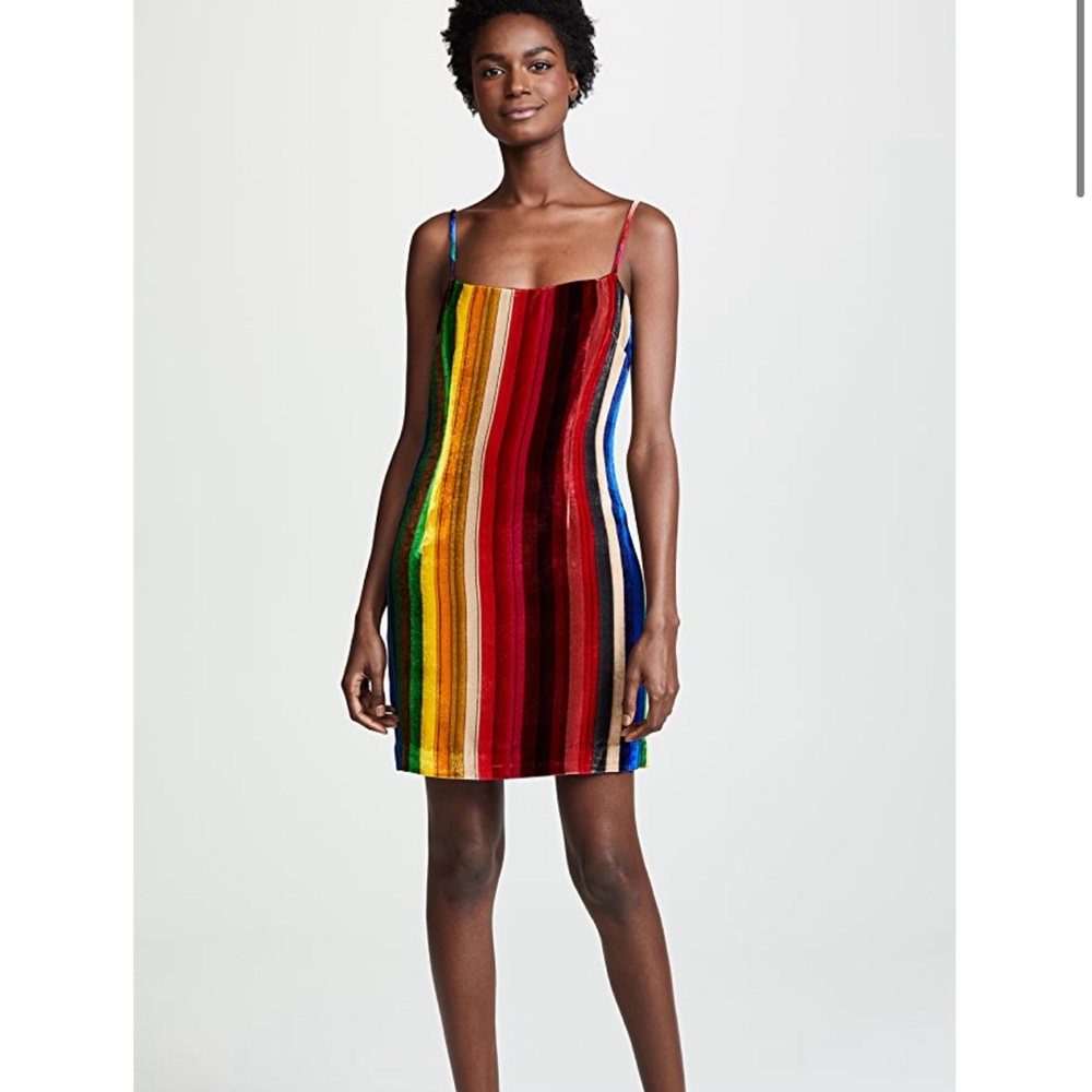 Milly Rainbow Mini Slip Dress 4